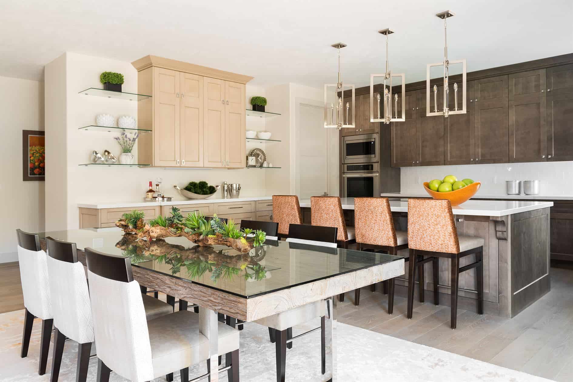 Open-concept kitchen and dining area in Salt Lake City home renovation.