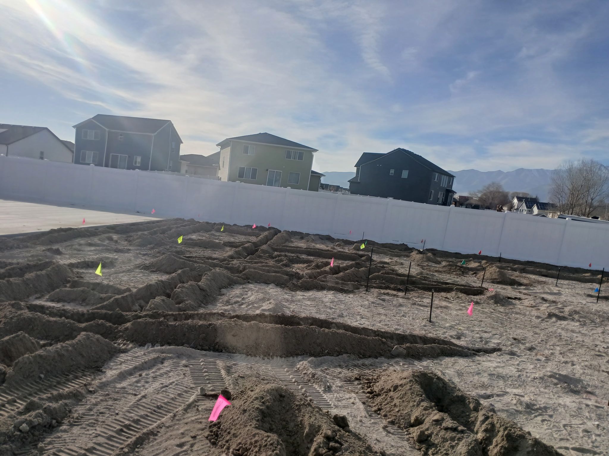 Sprinkler trench locations