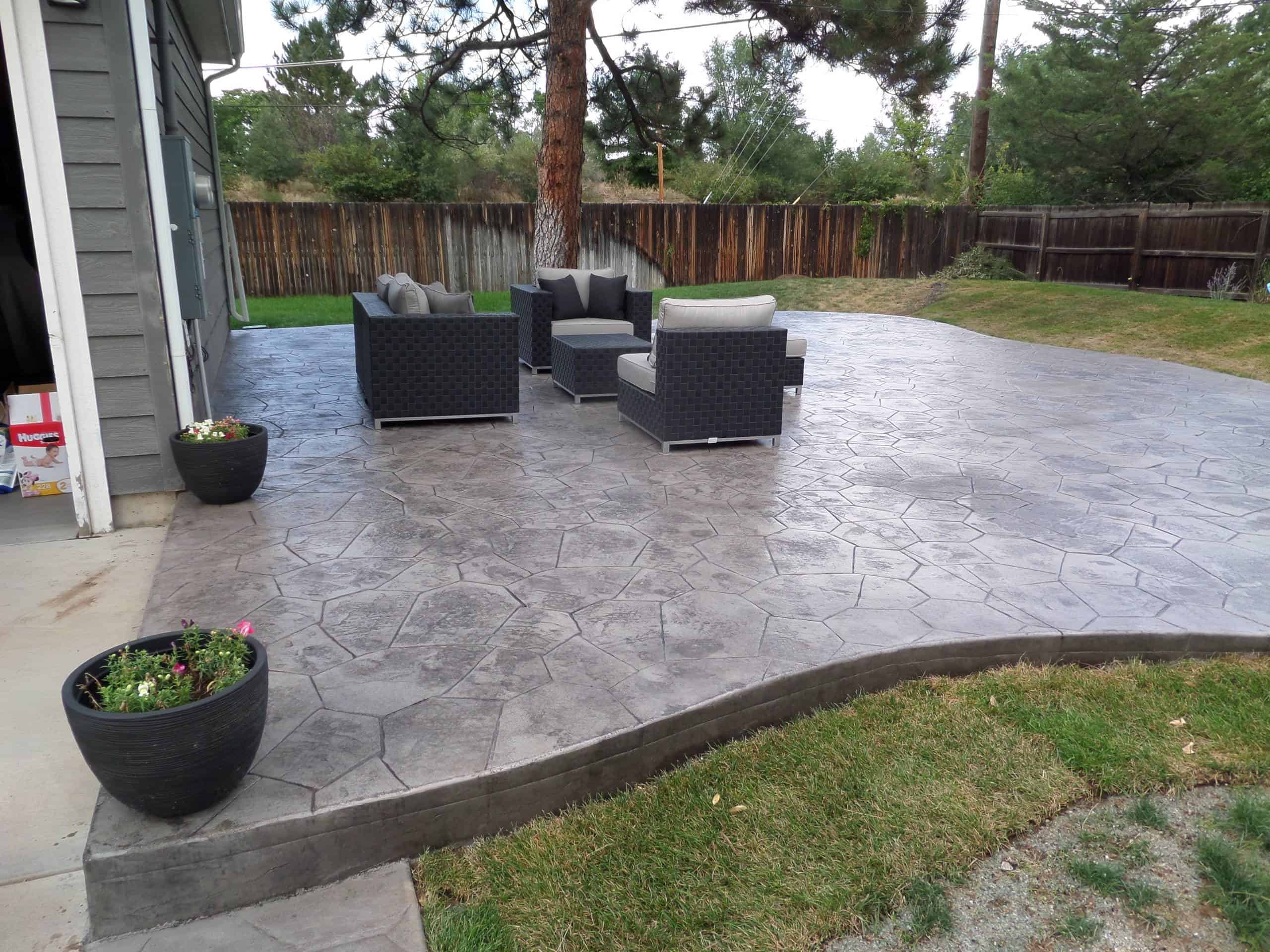 Stamped concrete project by leading concrete contractors in Riverton, Utah.