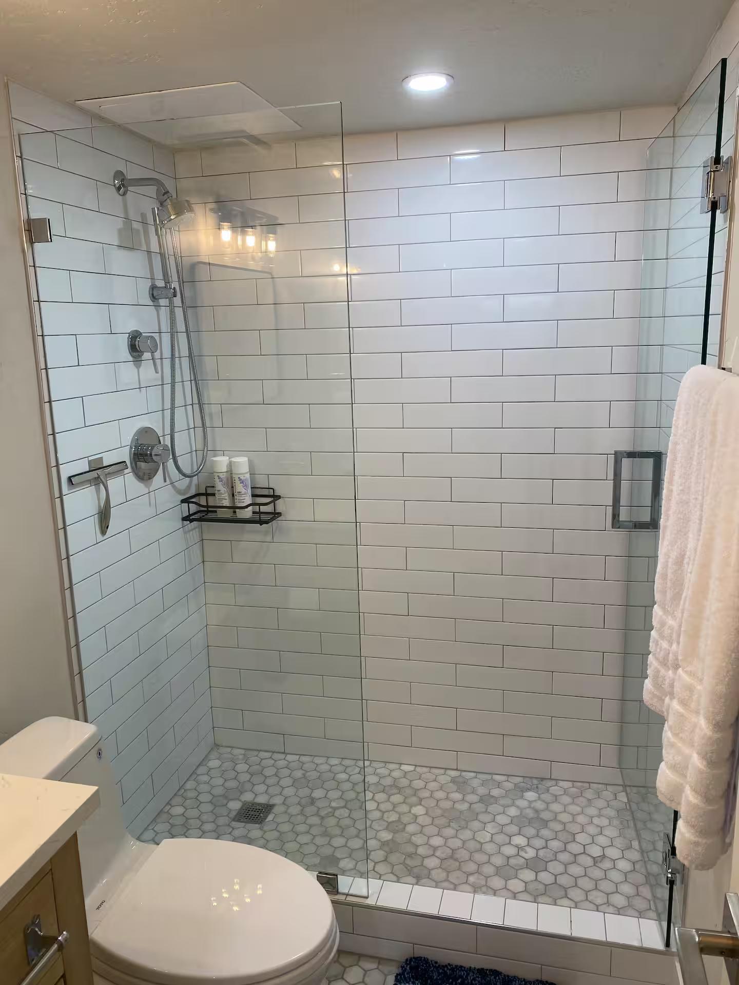 Remodeled guest bathroom in Park City condo with modern fixtures and updated finishes.