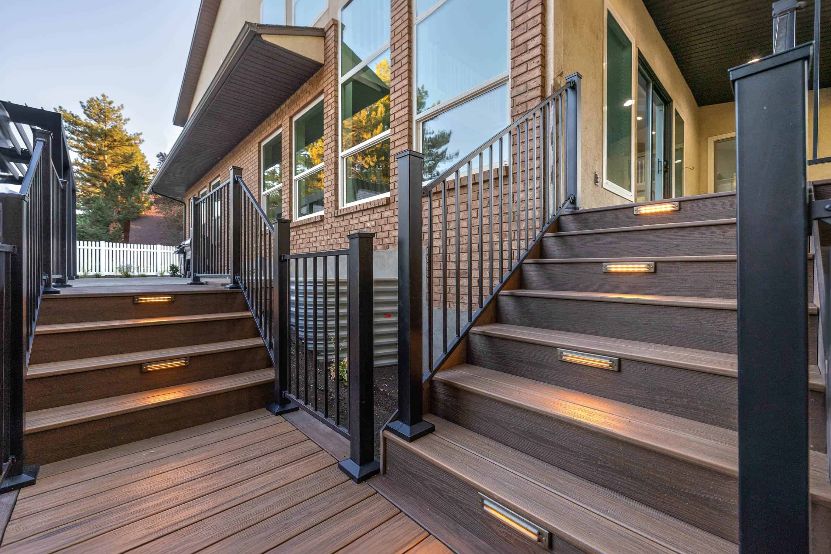 This custom-built Trek composite deck in Murray, Utah, showcases our expertise in deck construction. Featuring high-quality composite materials and a modern design, it’s built to last through all seasons.