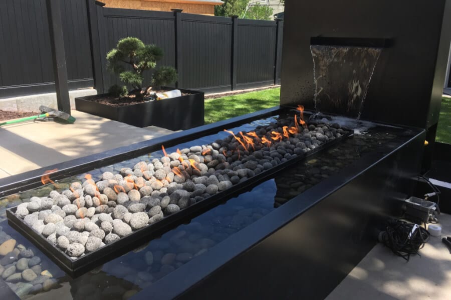 Modern Outdoor Fire Pit in Salt Lake City, Utah